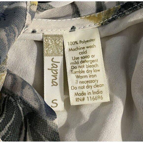 Japna Handmade Hawaiian Maxi Dress Size S Multicolor Sleeveless Tie Ruffle India - Picture 6 of 11